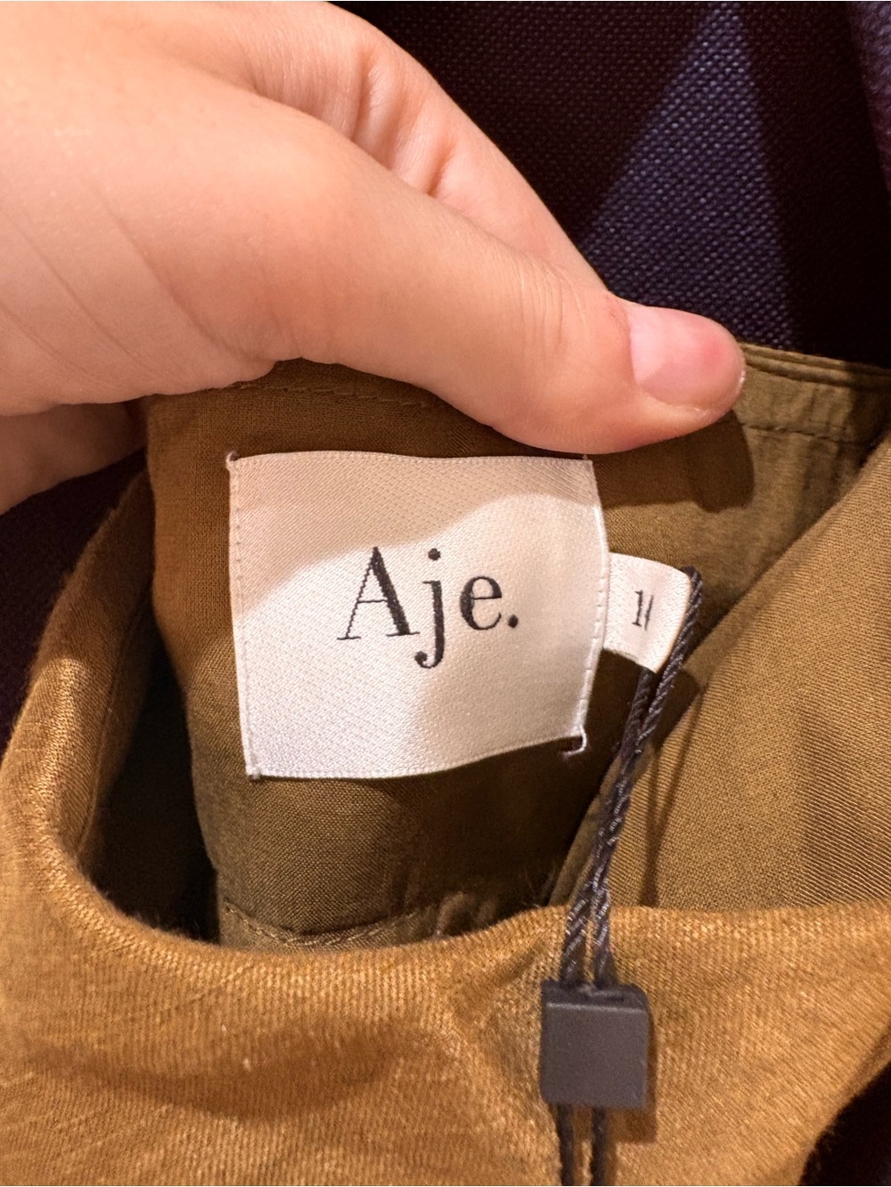Aje Olive Draped Maxi Dress with Spaghetti Straps - Picture 4 of 9